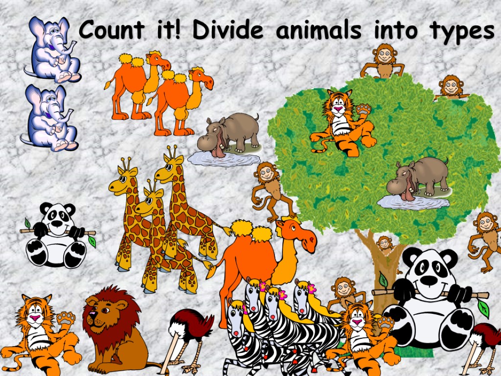 Count it! Divide animals into types